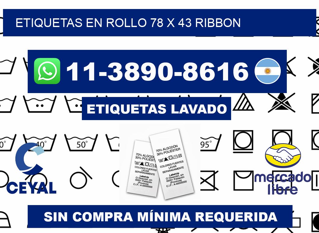Etiquetas en rollo 78 x 43 ribbon