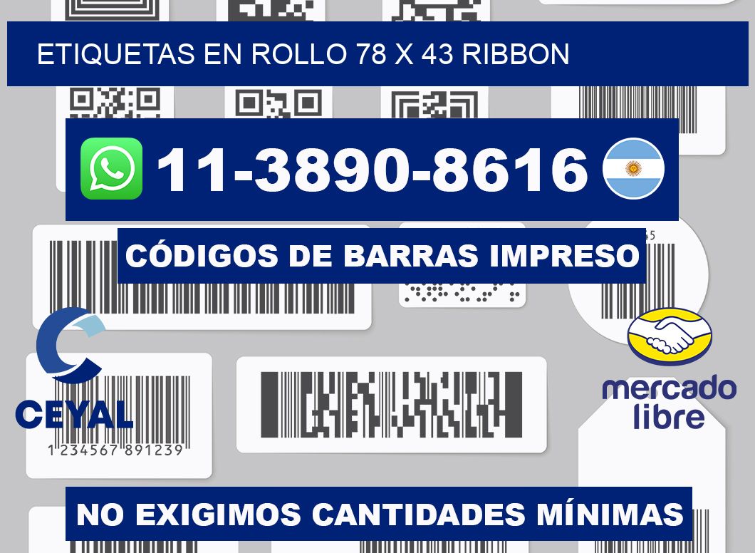 Etiquetas en rollo 78 x 43 ribbon