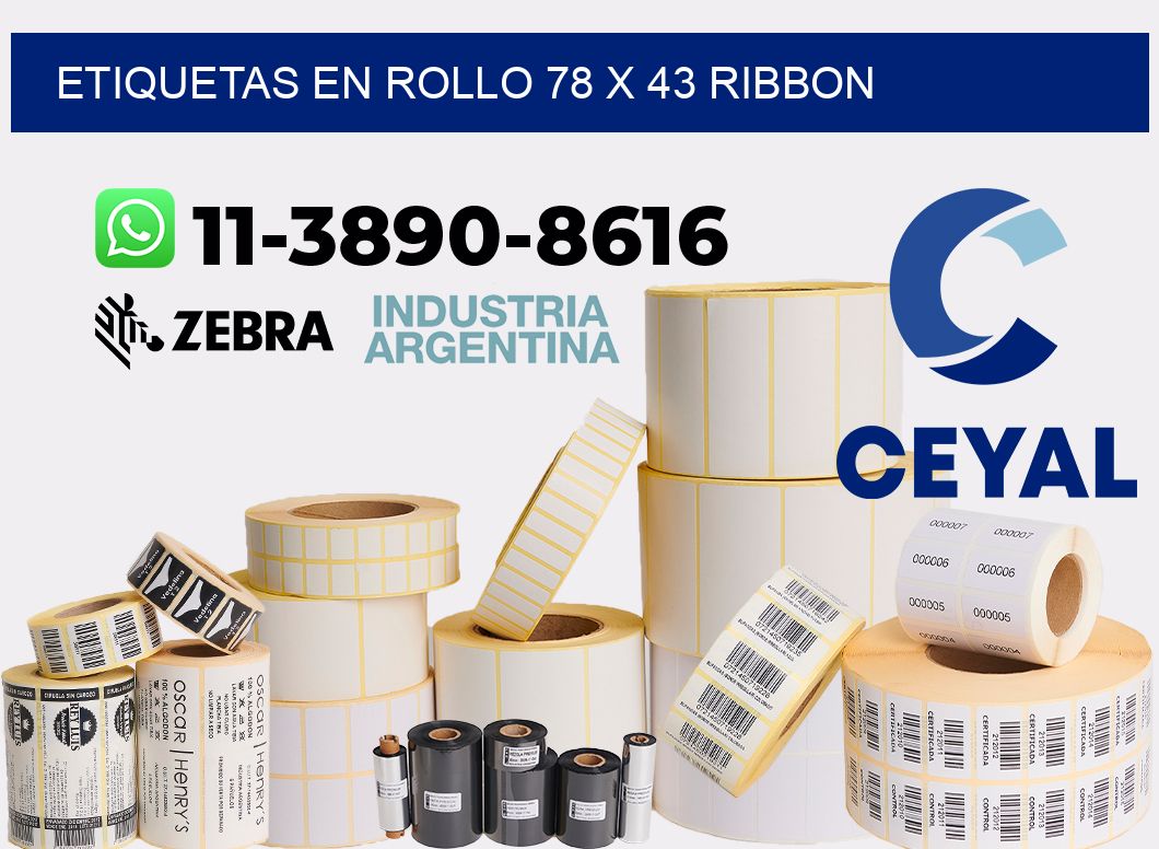 Etiquetas en rollo 78 x 43 ribbon