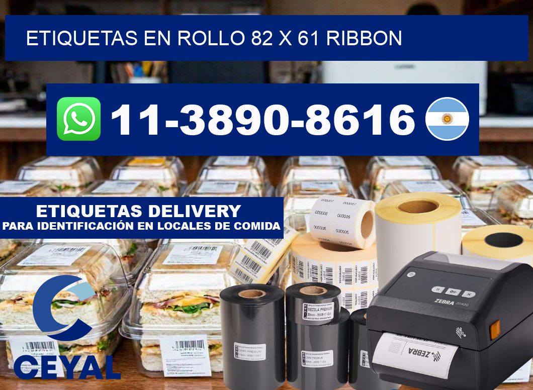 Etiquetas en rollo 82 x 61 ribbon