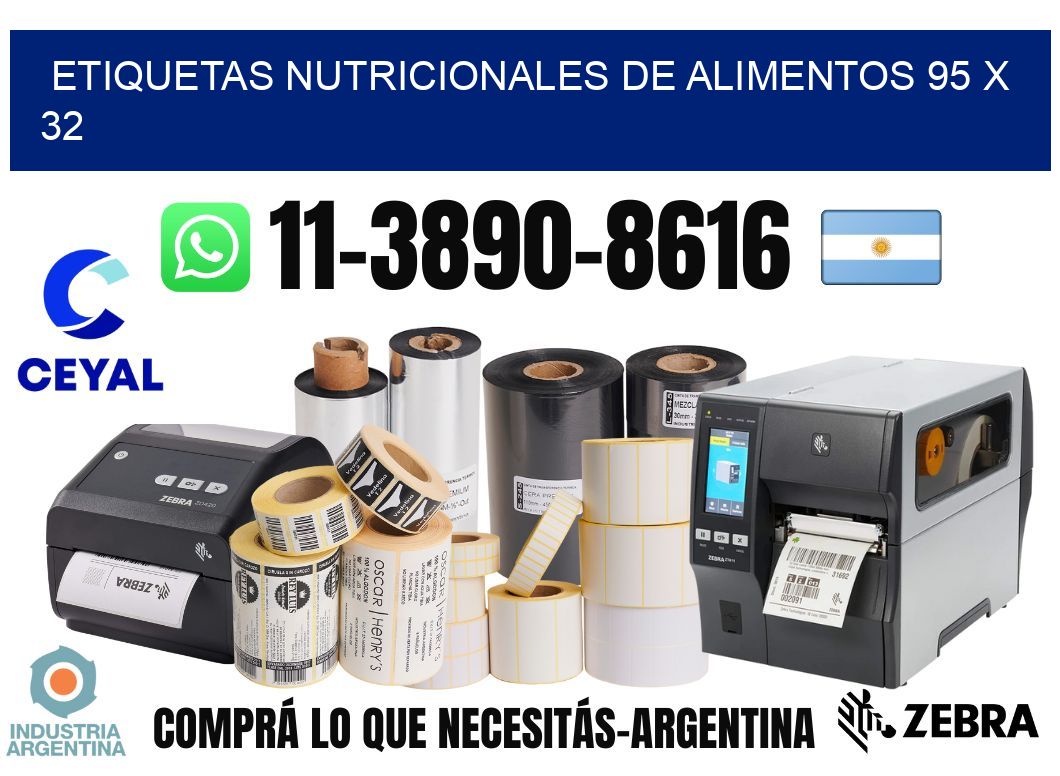 Etiquetas nutricionales de alimentos 95 x 32