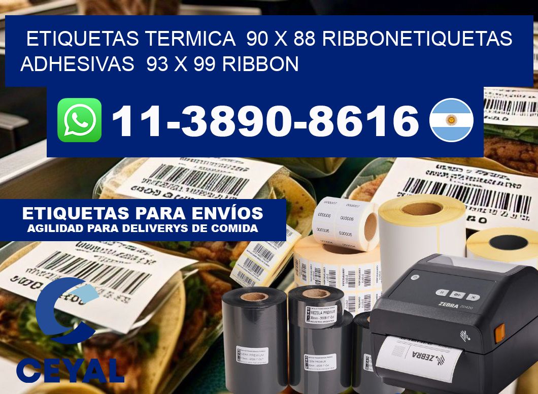 Etiquetas termica  90 x 88 ribbonEtiquetas adhesivas  93 x 99 ribbon