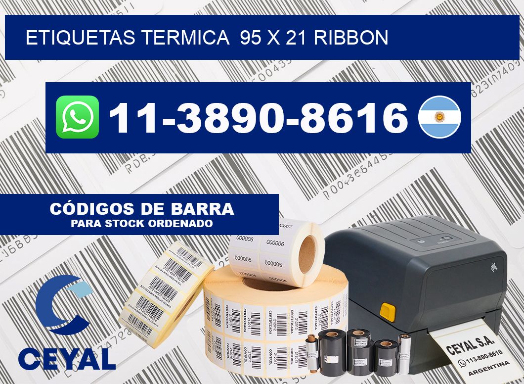 Etiquetas termica  95 x 21 ribbon