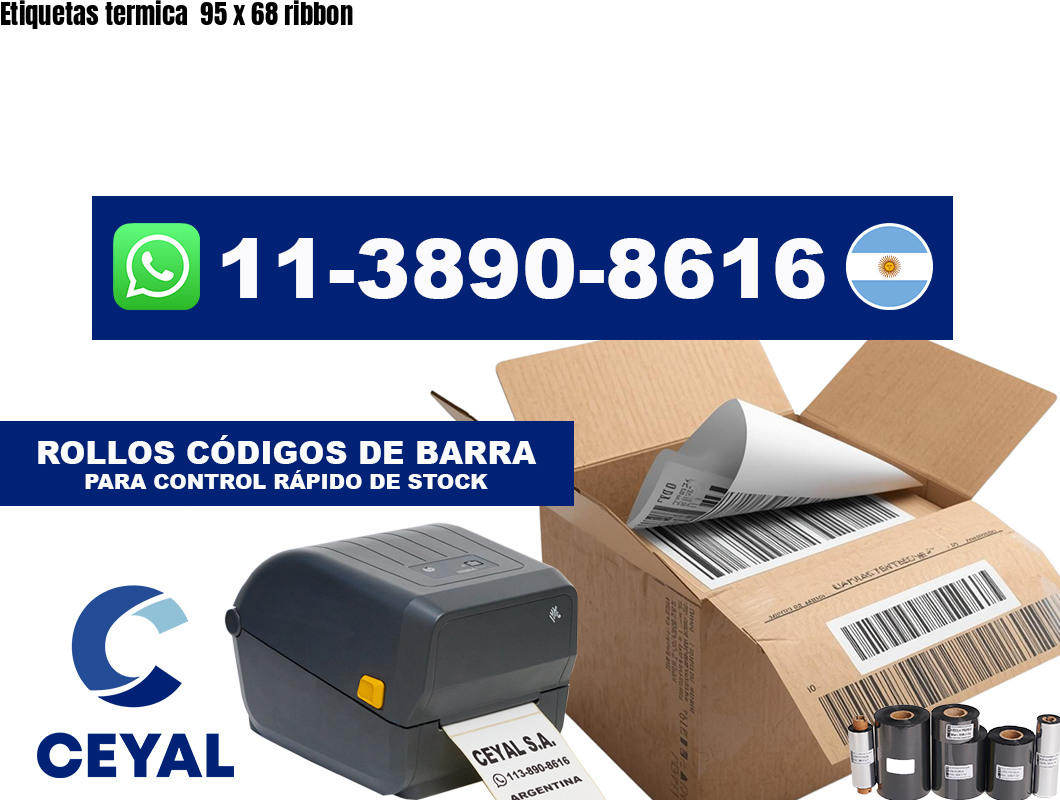 Etiquetas termica  95 x 68 ribbon