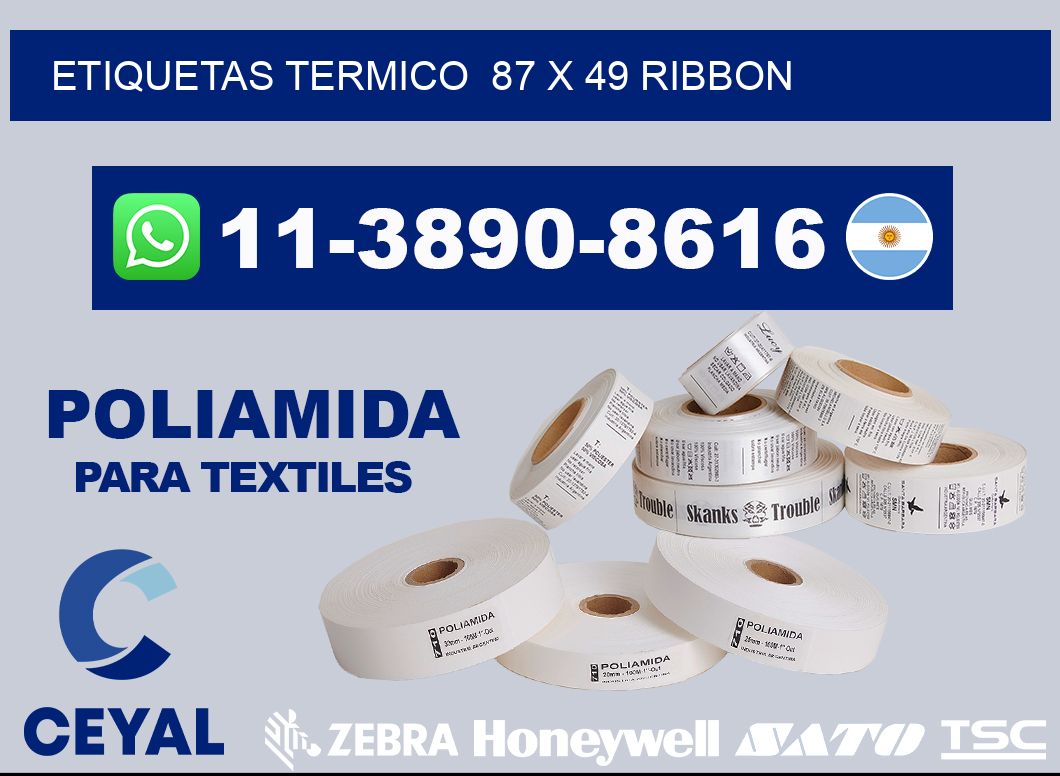 Etiquetas termico  87 x 49 ribbon
