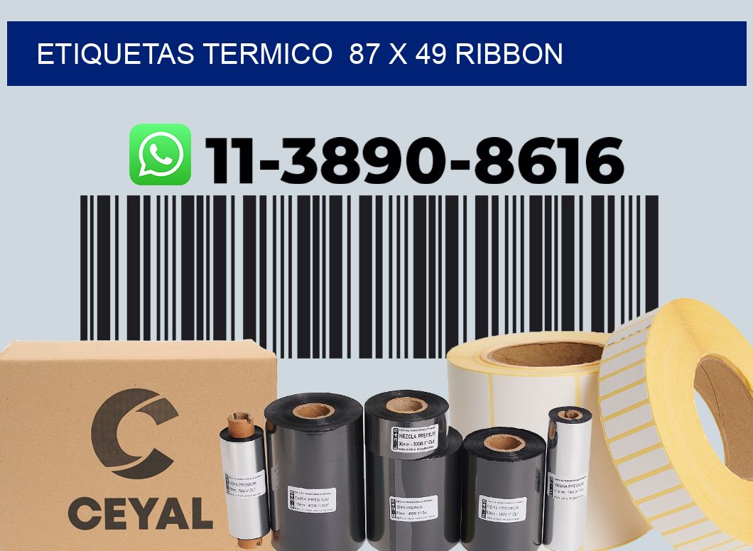 Etiquetas termico  87 x 49 ribbon