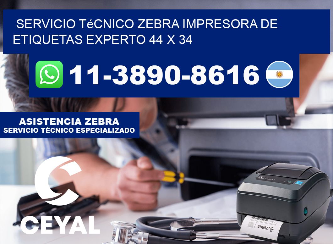 Servicio Técnico Zebra Impresora de Etiquetas Experto 44 x 34