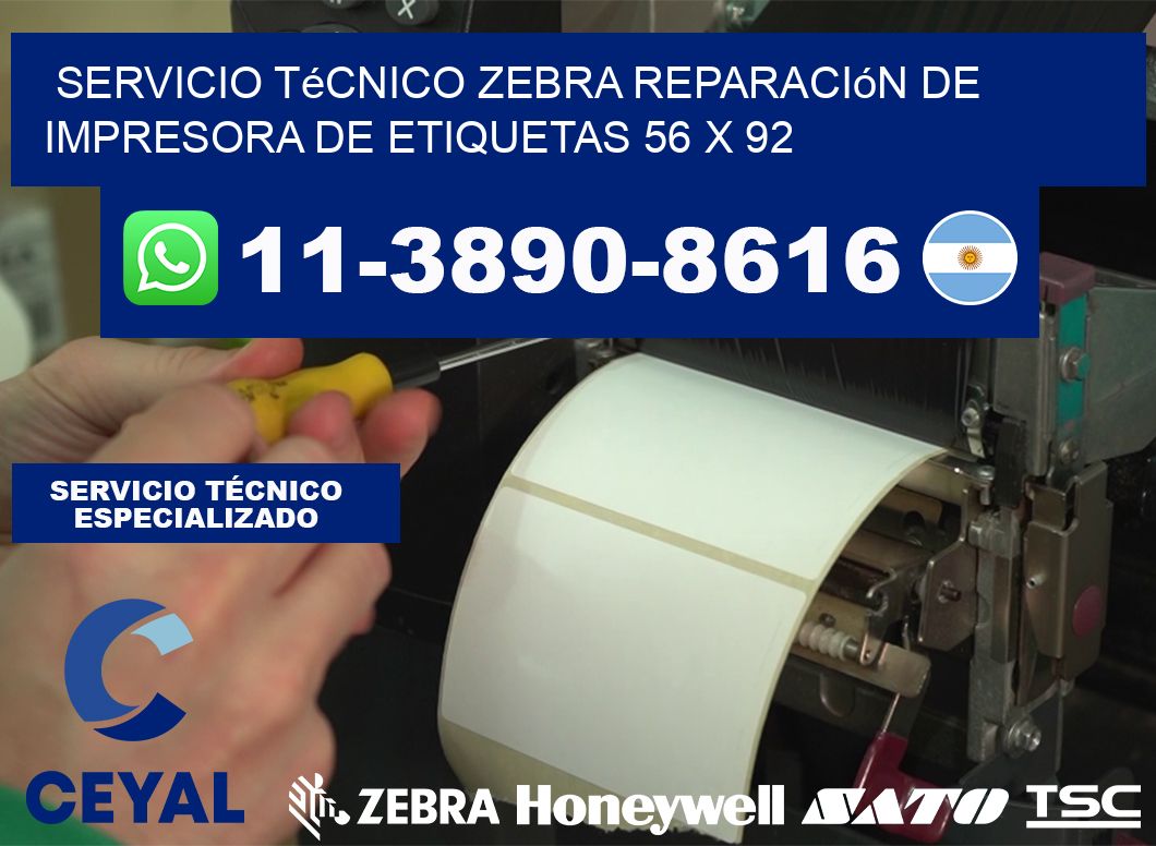 Servicio Técnico Zebra Reparación de Impresora de Etiquetas 56 x 92