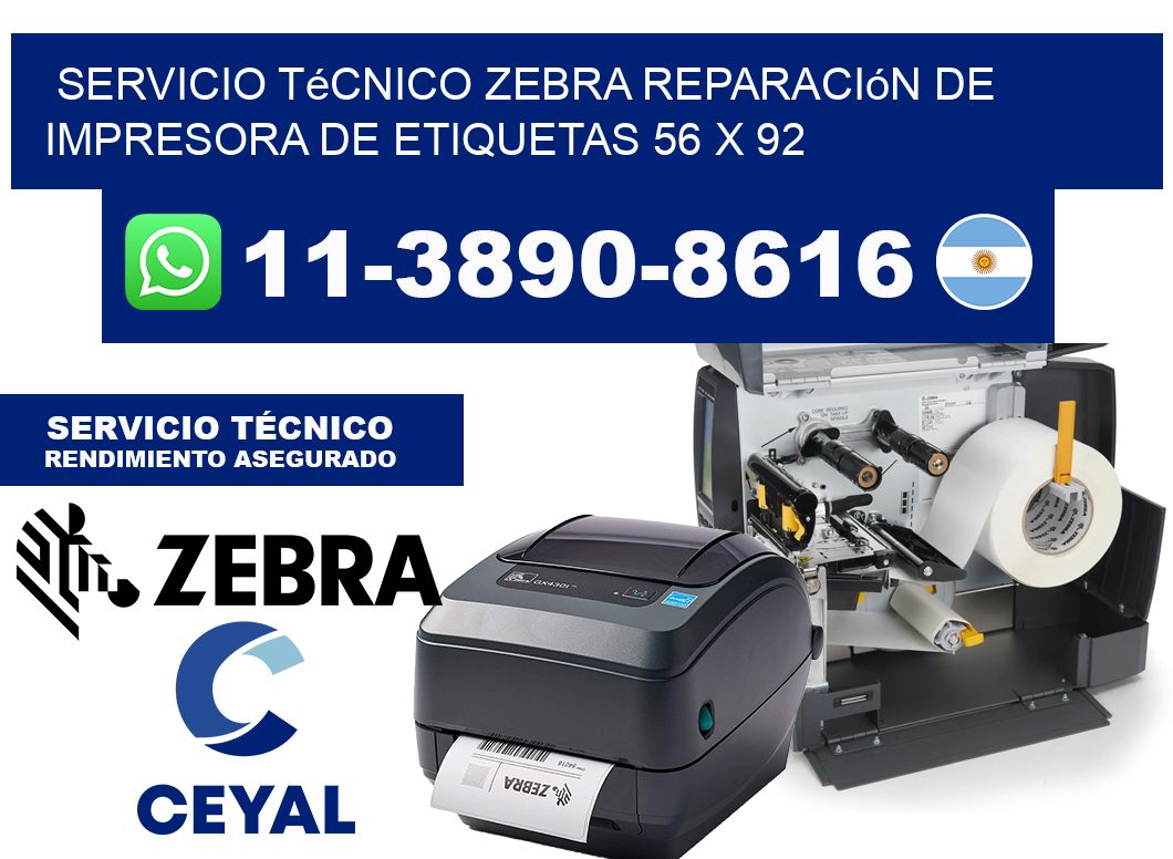 Servicio Técnico Zebra Reparación de Impresora de Etiquetas 56 x 92