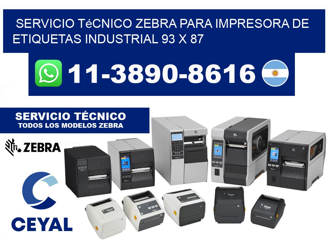 Servicio Técnico Zebra para Impresora de Etiquetas Industrial 93 x 87