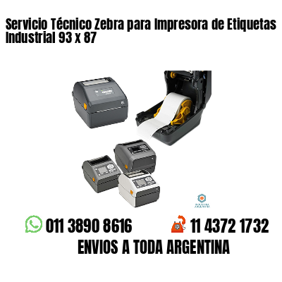 Servicio Técnico Zebra para Impresora de Etiquetas Industrial 93 x 87