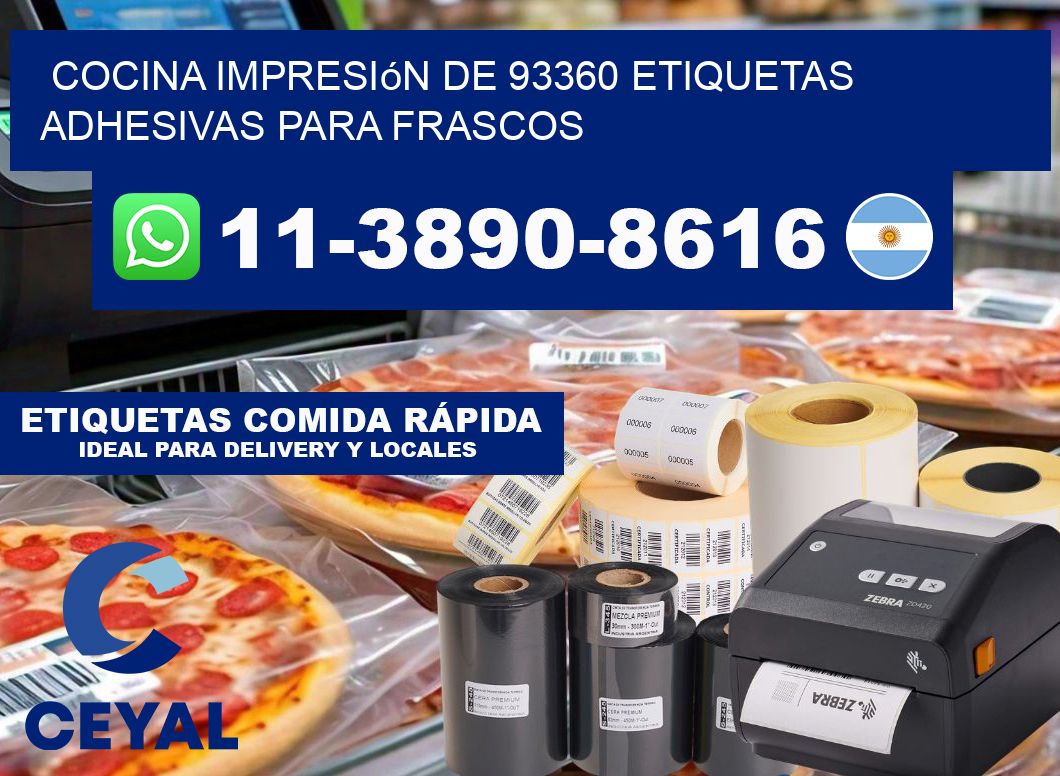 cocina impresión de 93360 etiquetas adhesivas para frascos