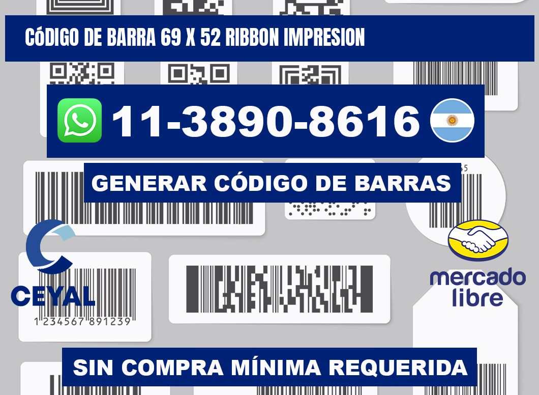 código de barra 69 x 52 ribbon impresion