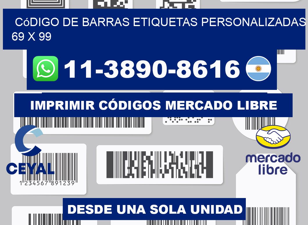 código de barras etiquetas personalizadas 69 x 99