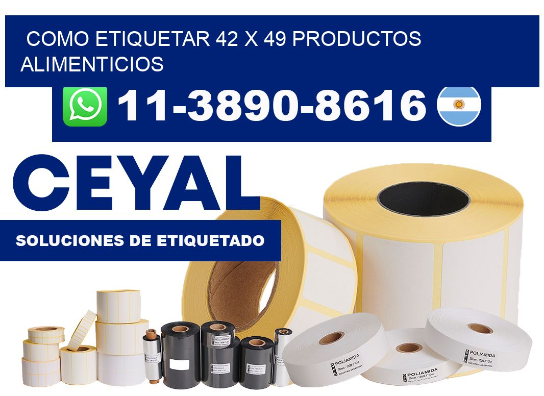 como etiquetar 42 x 49 productos alimenticios