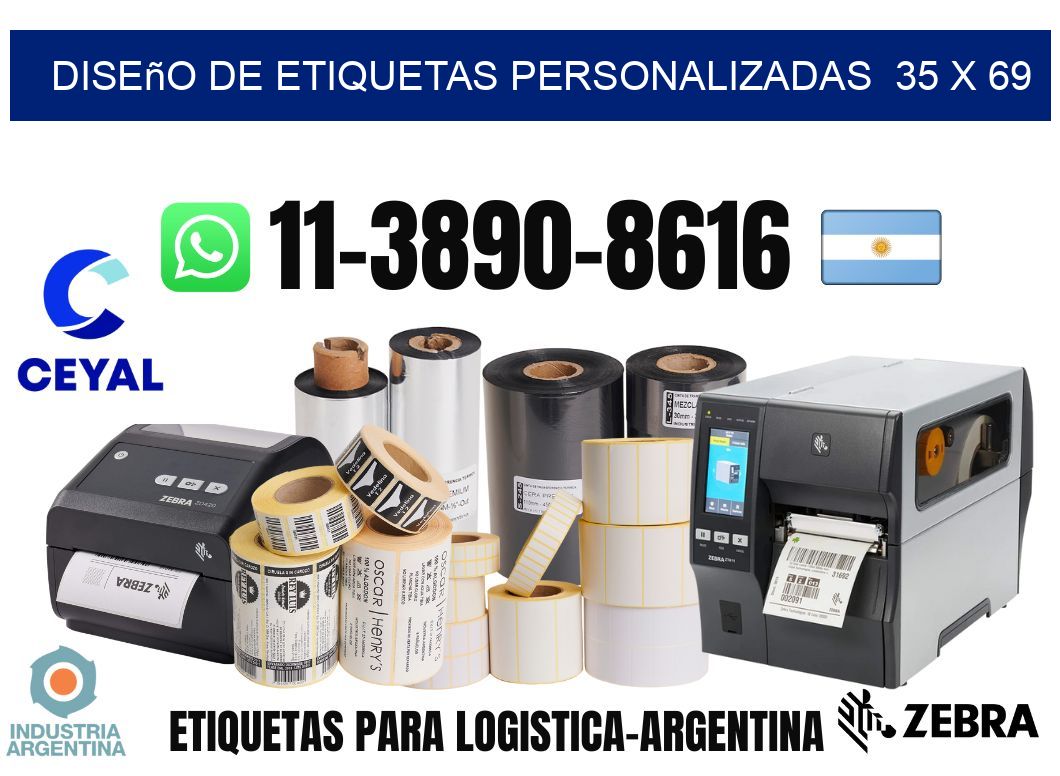 diseño de etiquetas personalizadas 35 x 69