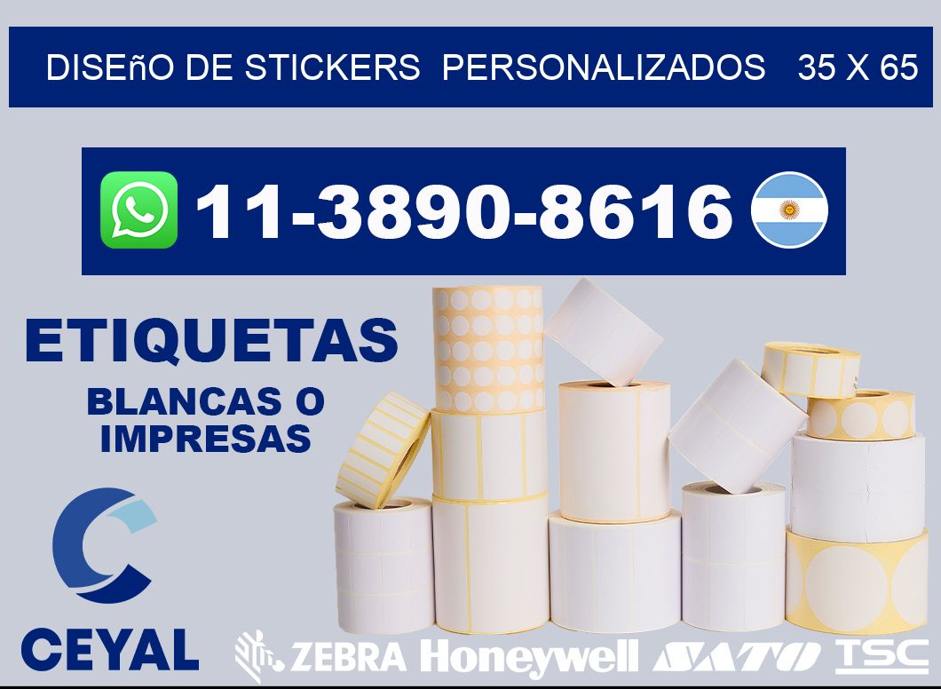 diseño de stickers  personalizados   35 x 65