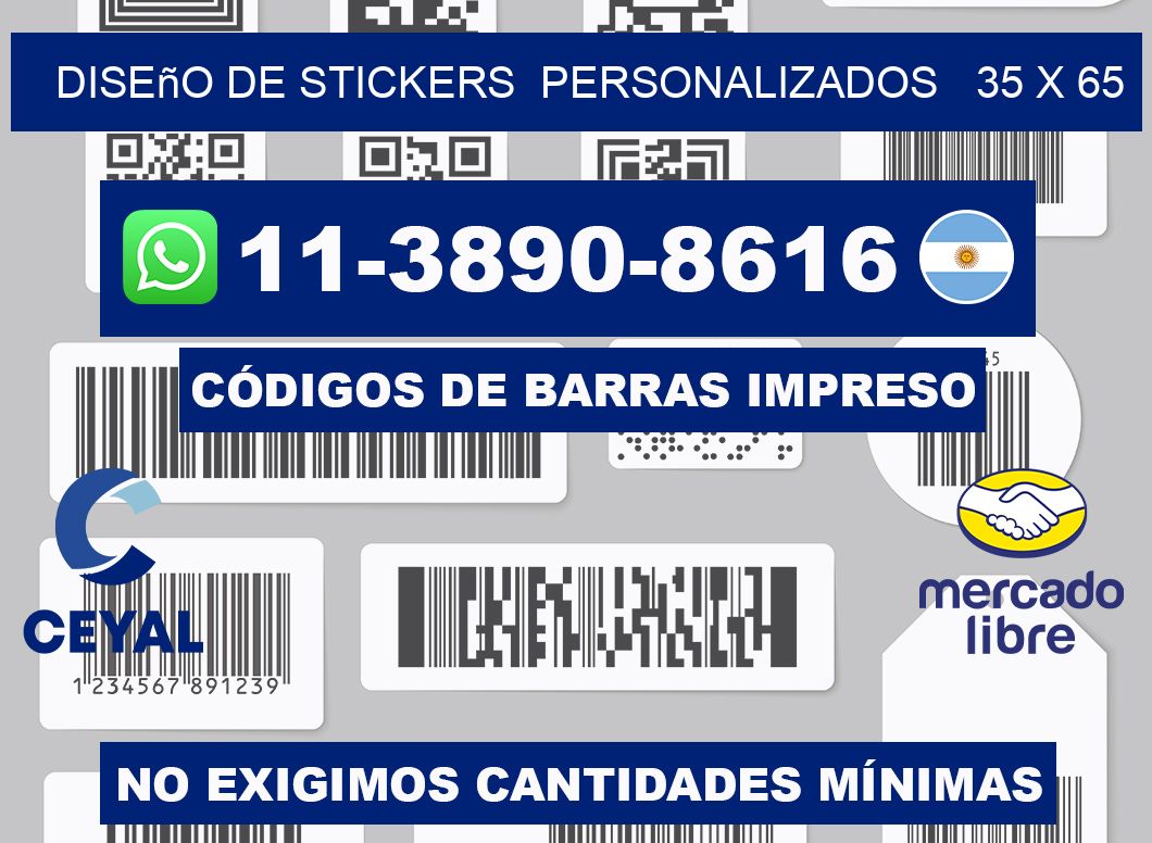 diseño de stickers  personalizados   35 x 65