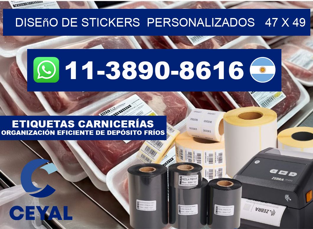 diseño de stickers  personalizados   47 x 49
