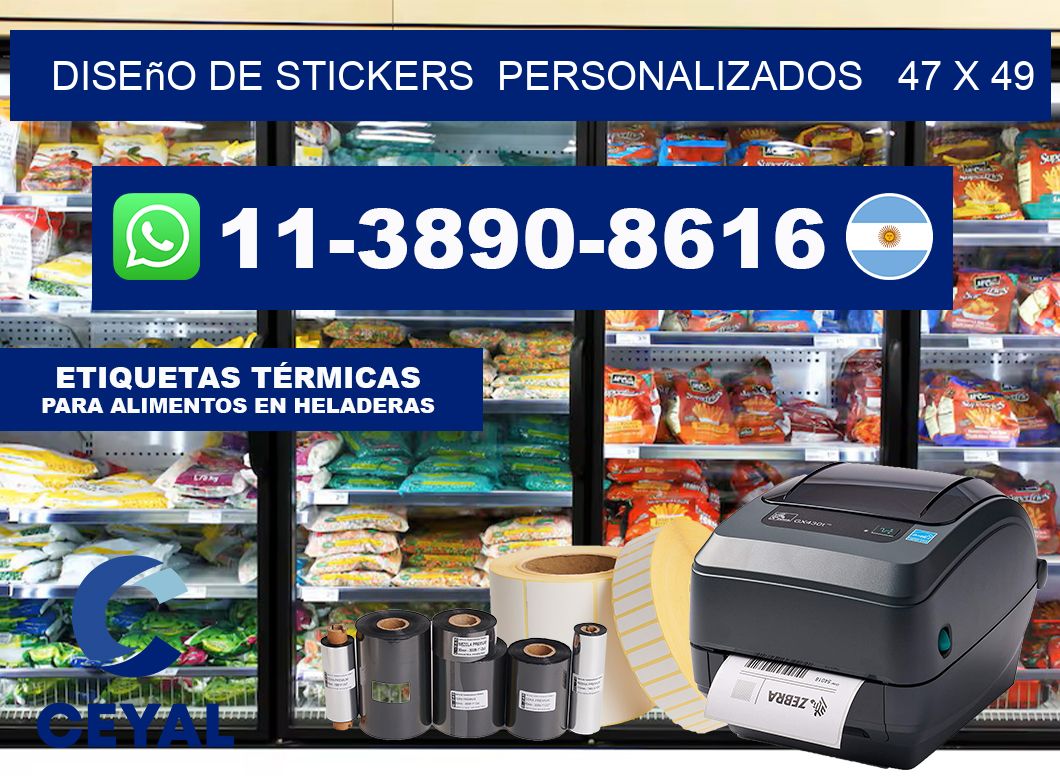 diseño de stickers  personalizados   47 x 49