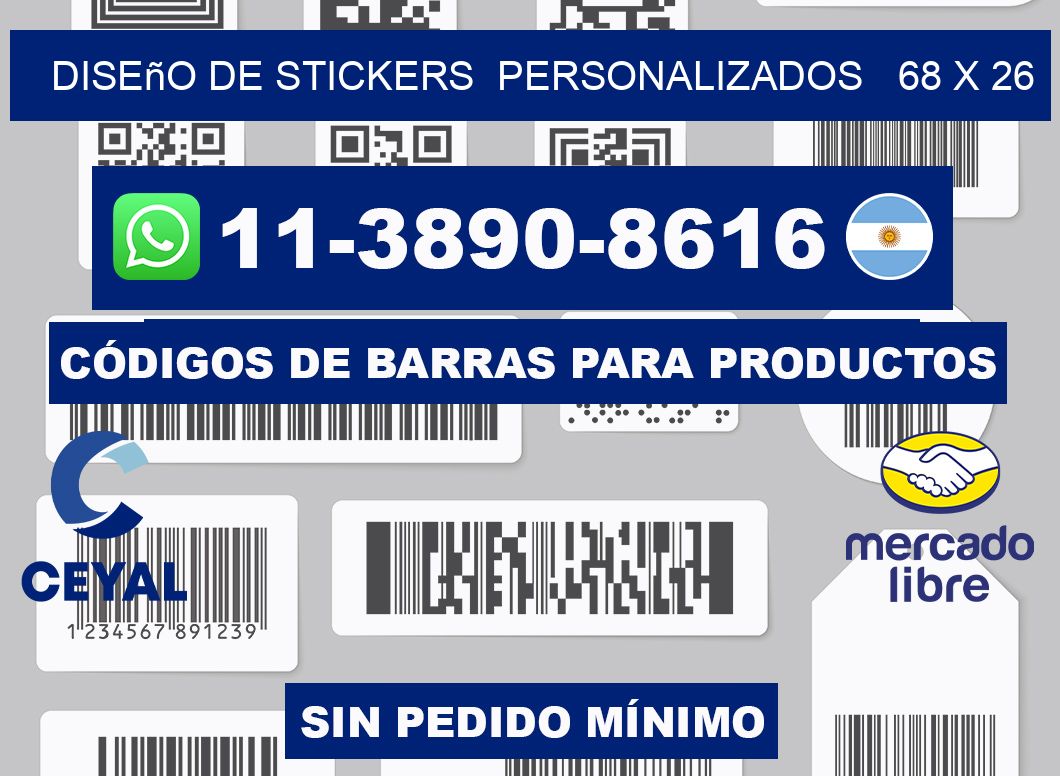 diseño de stickers  personalizados   68 x 26