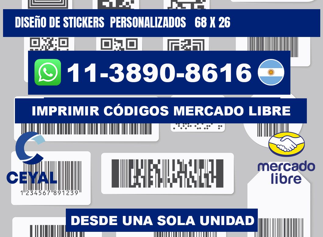diseño de stickers  personalizados   68 x 26