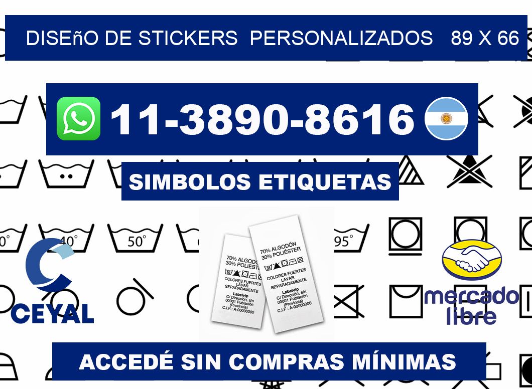 diseño de stickers  personalizados   89 x 66