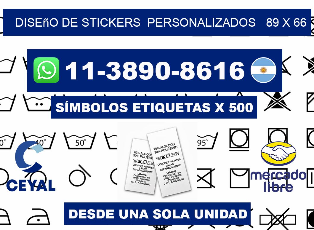 diseño de stickers  personalizados   89 x 66