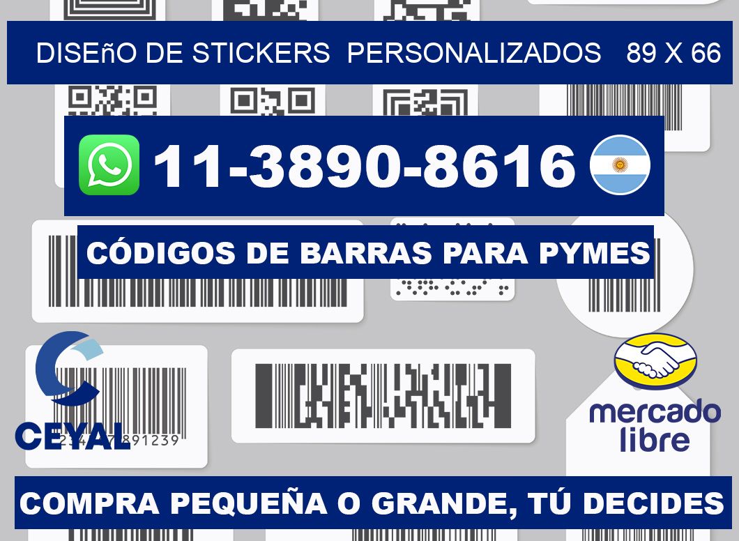diseño de stickers  personalizados   89 x 66