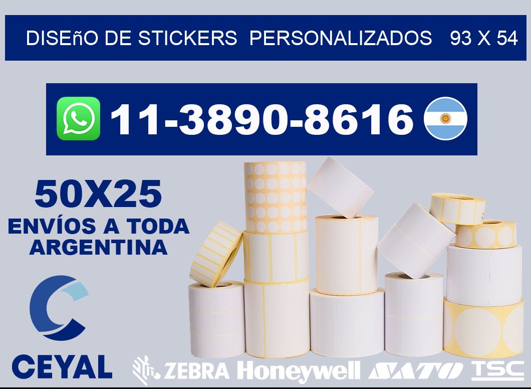diseño de stickers  personalizados   93 x 54