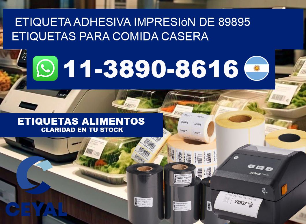 etiqueta adhesiva impresión de 89895 etiquetas para comida casera