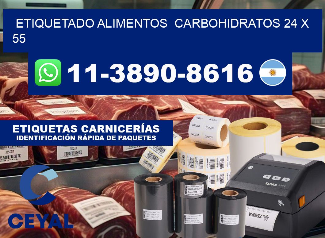 etiquetado alimentos  Carbohidratos 24 x 55