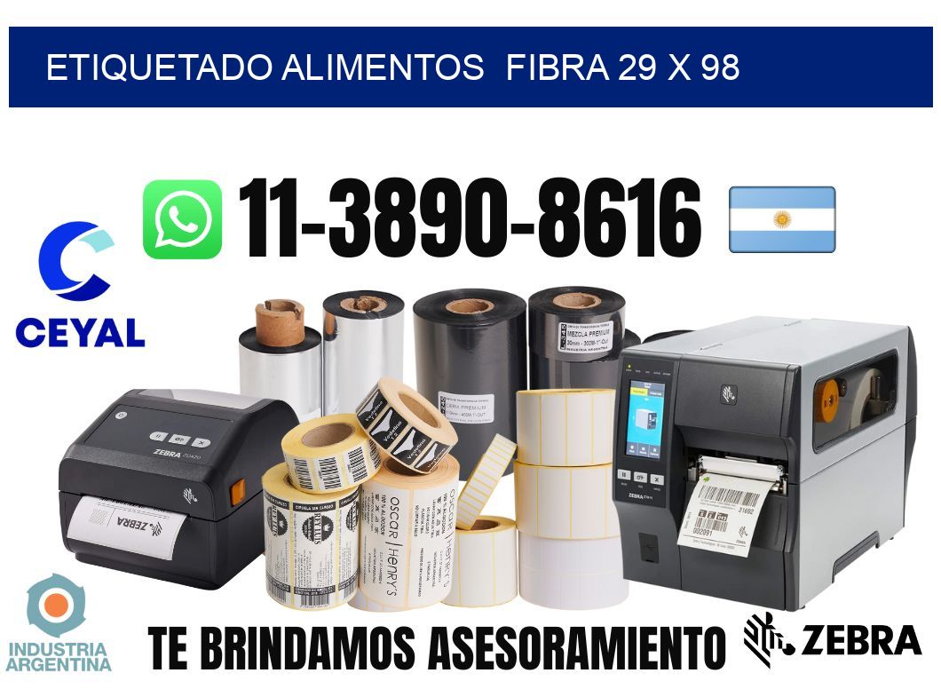 etiquetado alimentos  Fibra 29 x 98