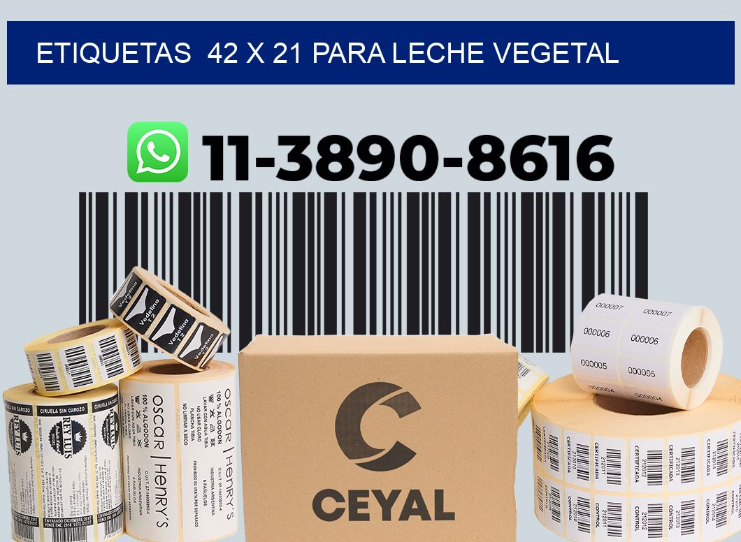 etiquetas  42 x 21 para Leche vegetal