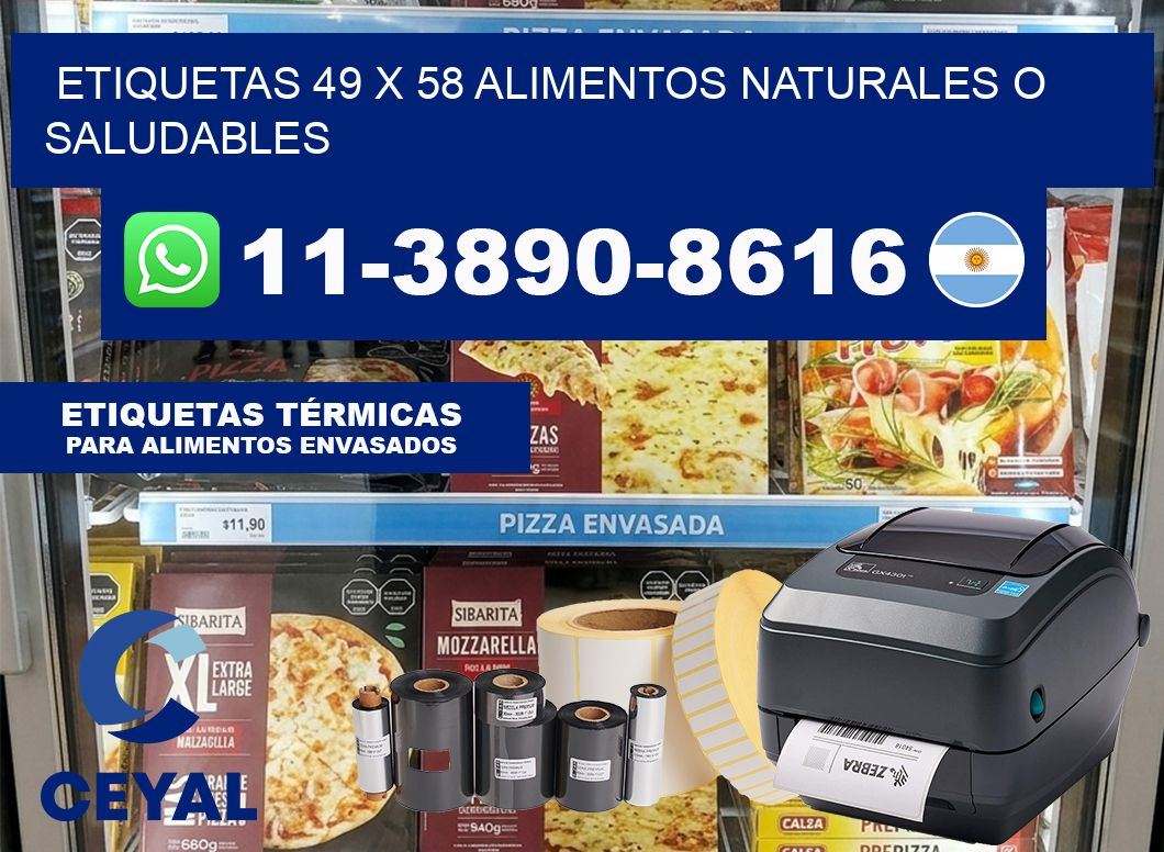 etiquetas 49 x 58 alimentos naturales o saludables