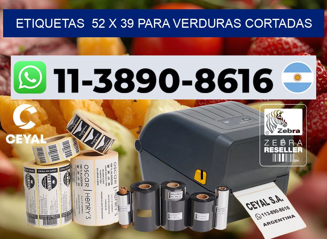 etiquetas  52 x 39 para Verduras cortadas