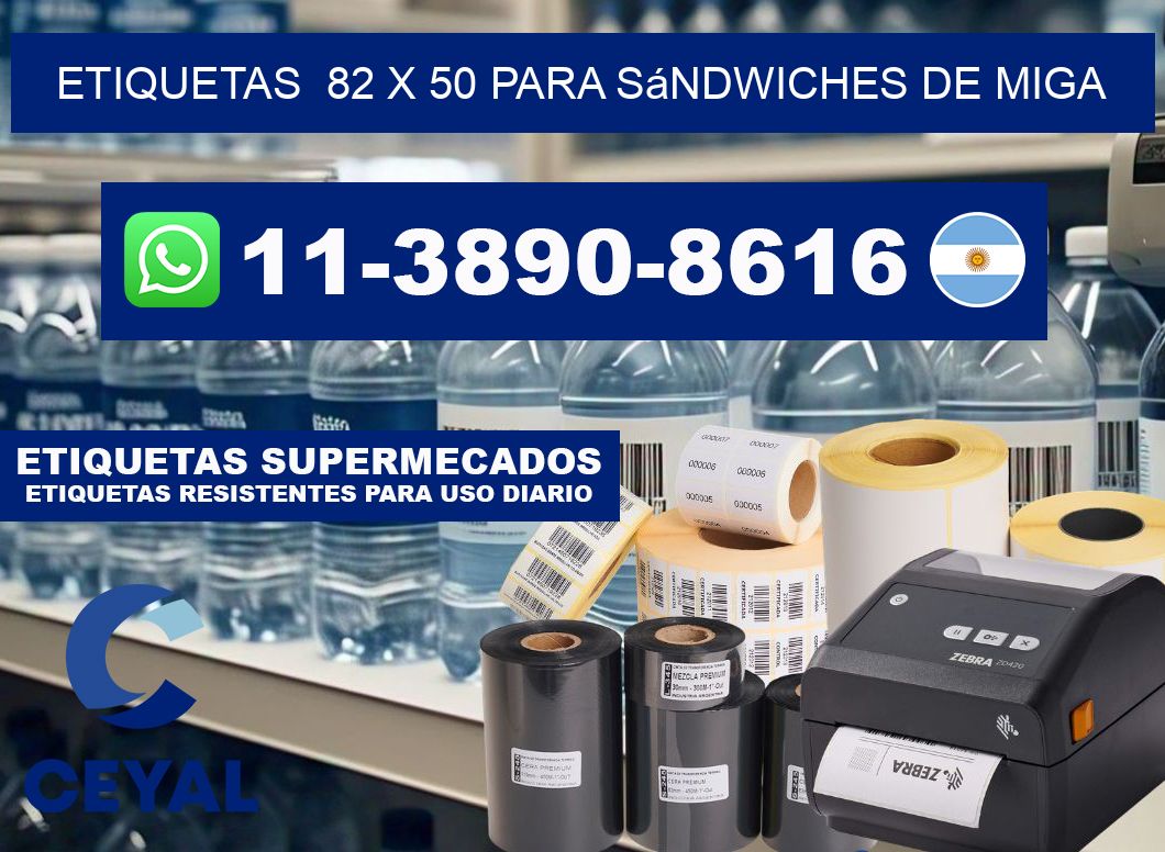 etiquetas  82 x 50 para Sándwiches de miga