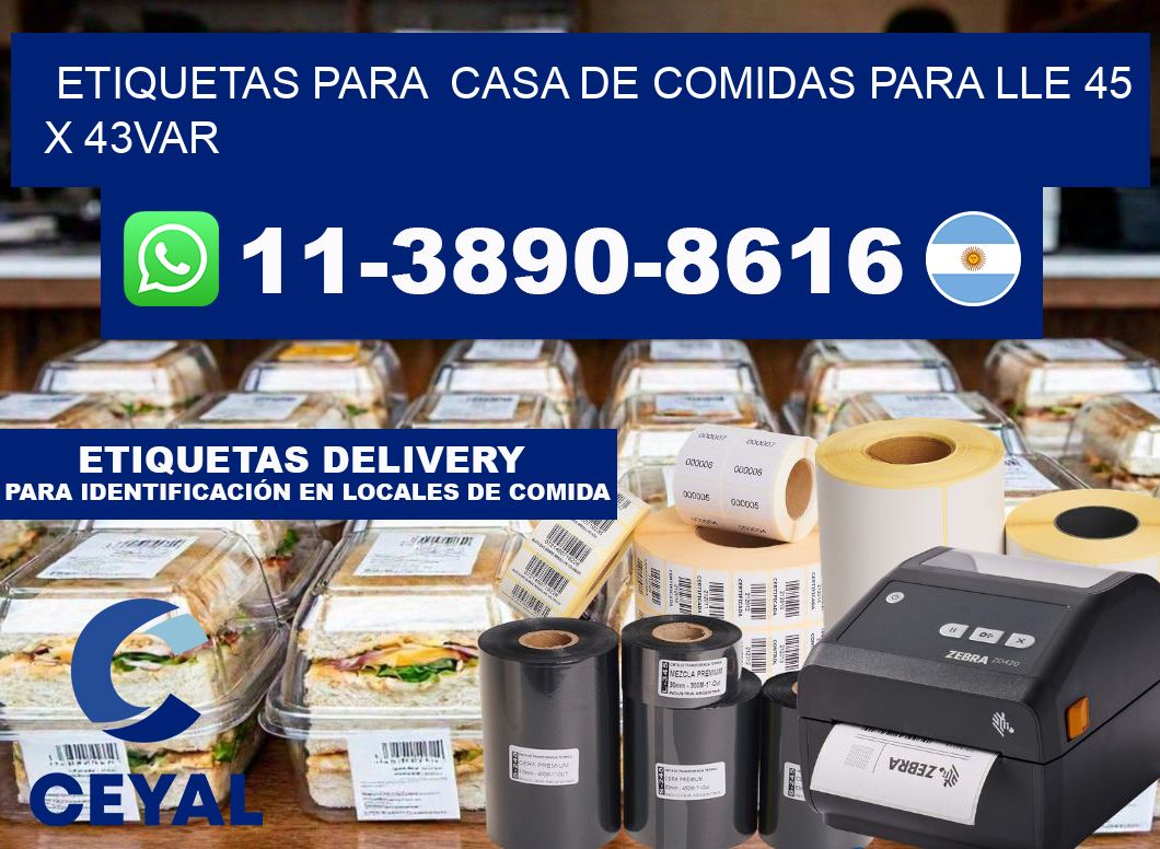 etiquetas para  Casa de comidas para lle 45 x 43var