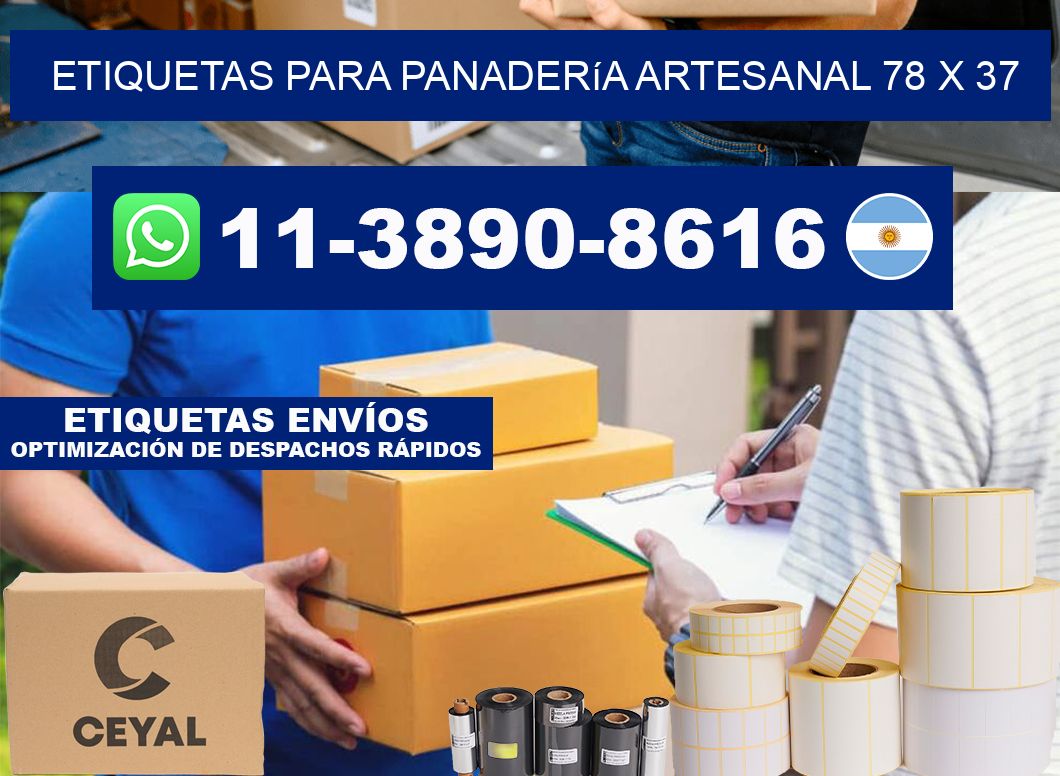 etiquetas para Panadería artesanal 78 x 37