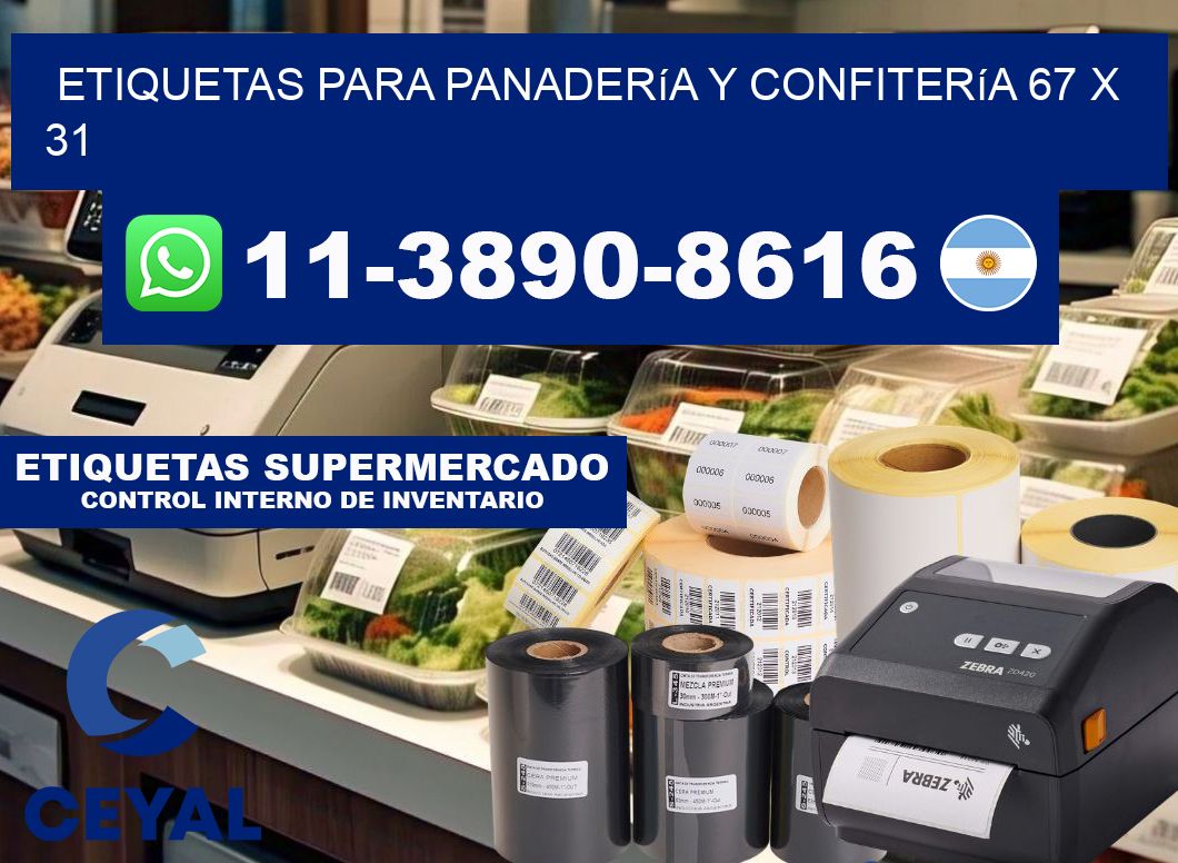 etiquetas para Panadería y confitería 67 x 31