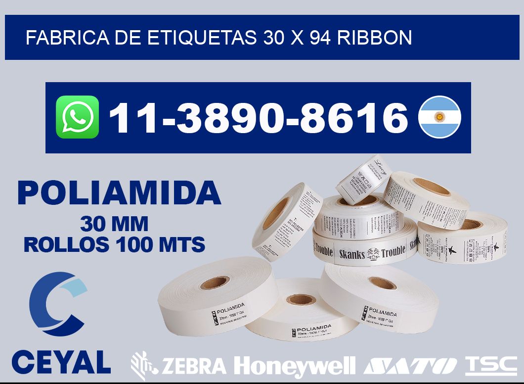 fabrica de etiquetas 30 x 94 ribbon