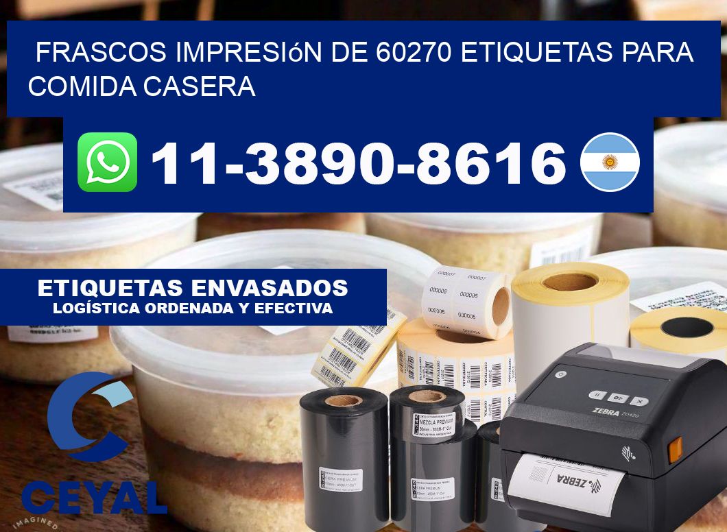 frascos impresión de 60270 etiquetas para comida casera