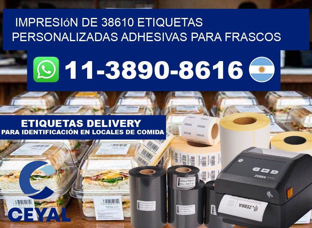 impresión de 38610 etiquetas personalizadas adhesivas para frascos