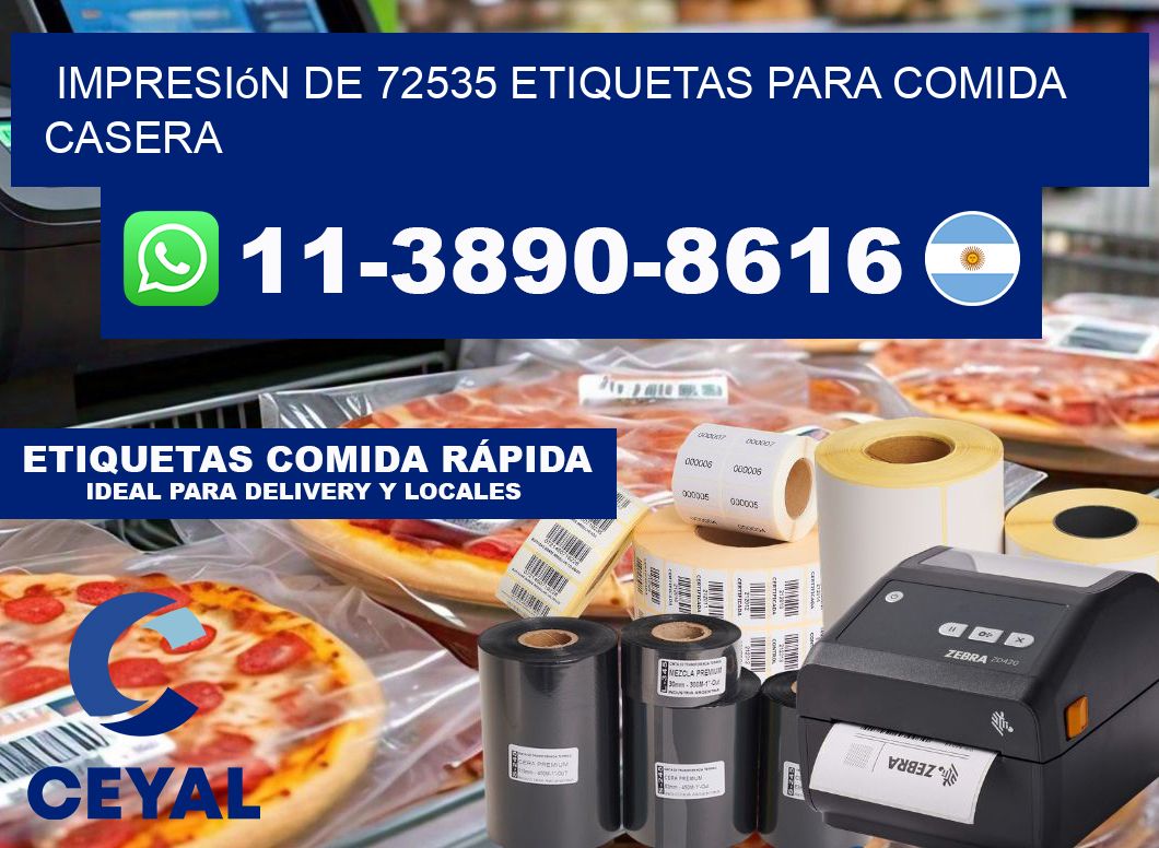 impresión de 72535 etiquetas para comida casera