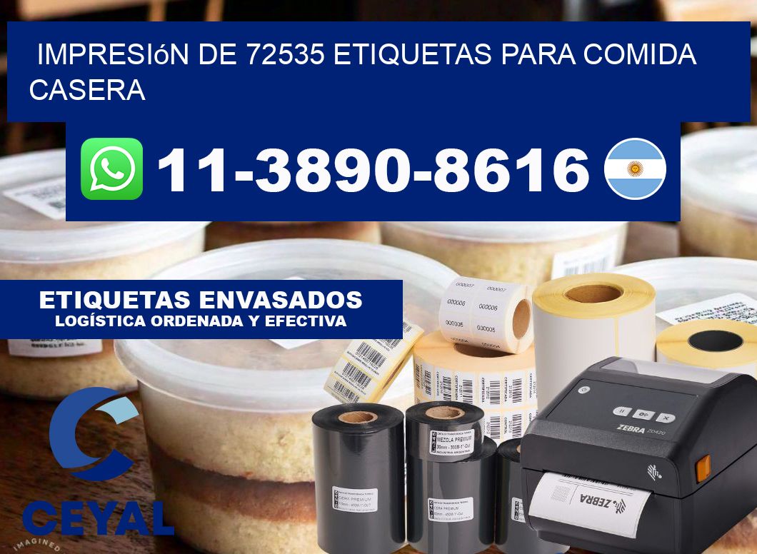 impresión de 72535 etiquetas para comida casera