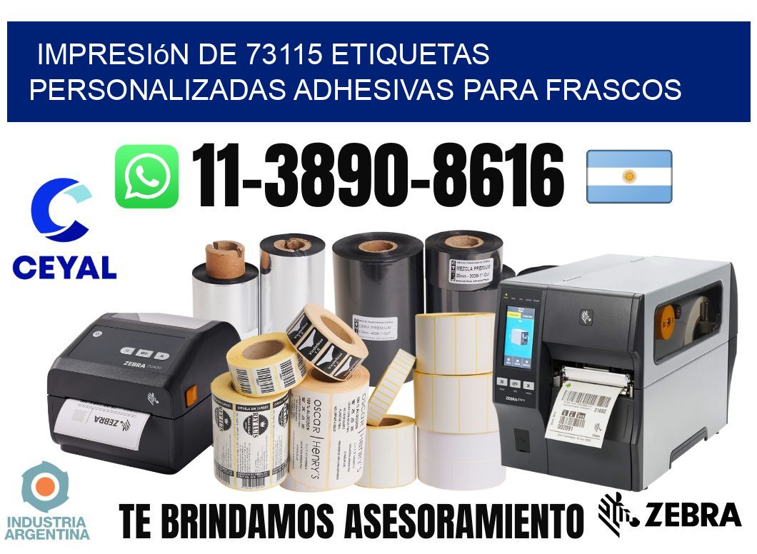 impresión de 73115 etiquetas personalizadas adhesivas para frascos