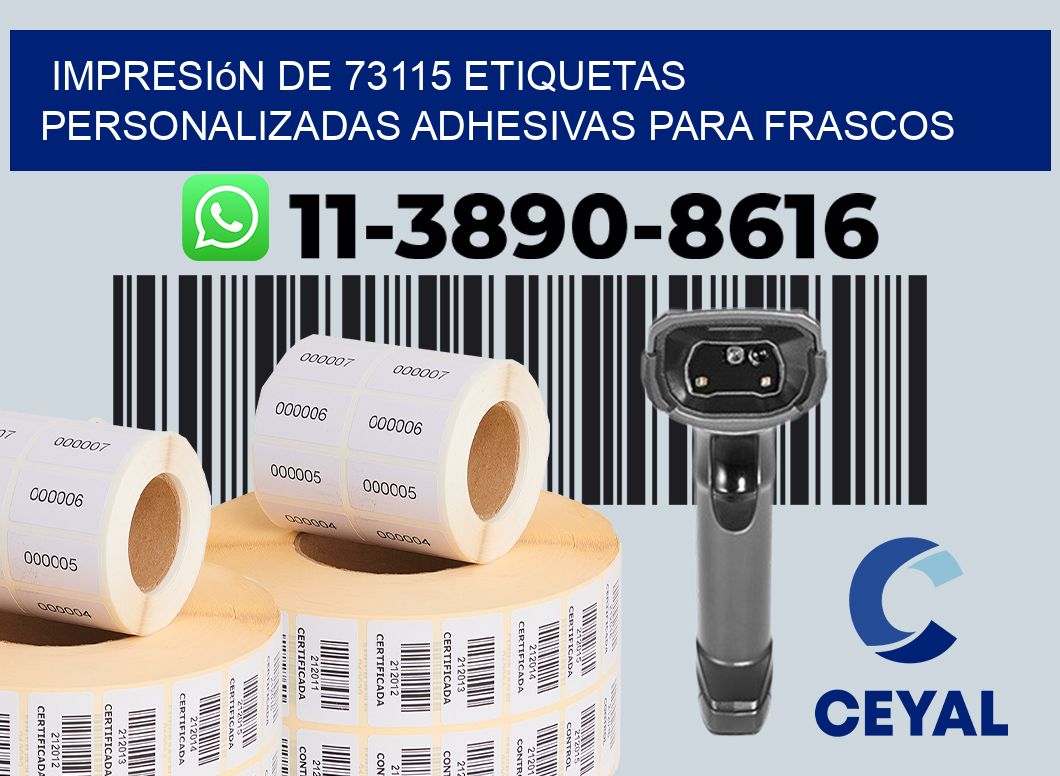 impresión de 73115 etiquetas personalizadas adhesivas para frascos