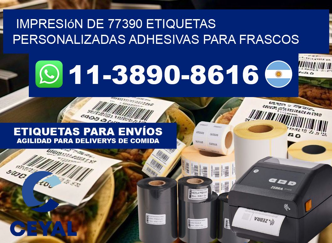 impresión de 77390 etiquetas personalizadas adhesivas para frascos