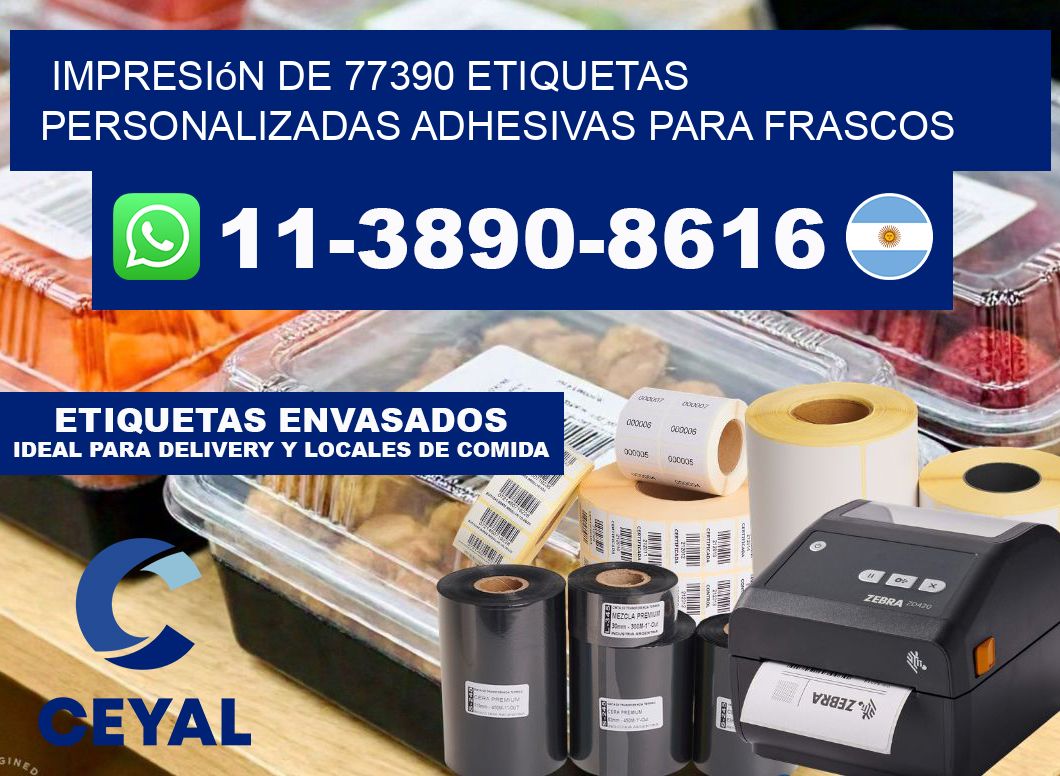 impresión de 77390 etiquetas personalizadas adhesivas para frascos