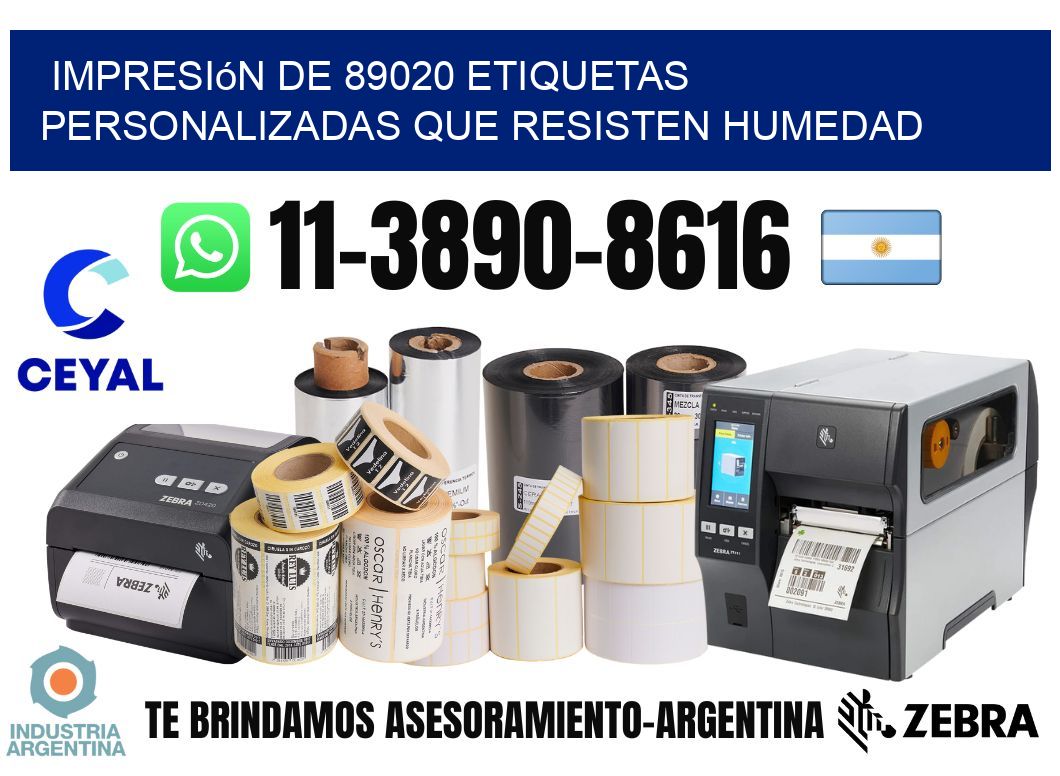 impresión de 89020 etiquetas personalizadas que resisten humedad